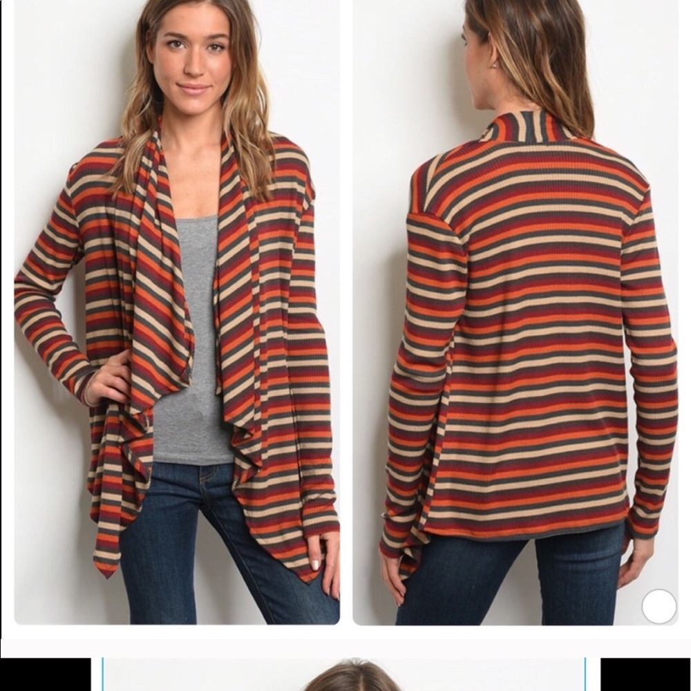 Earth Tone Striped Cardigan